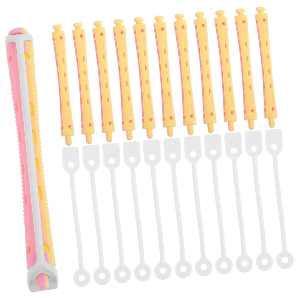 WOONEKY 12pcs Flexible Plastic Perm Rods for Women Foam Hair Rollers for Long Short Hair Easy Styling Perm Rods