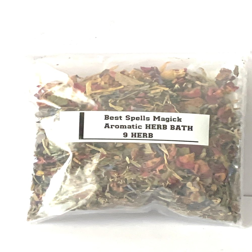 9 HERB Pure Botanical Conjure Bath/ 3-Day Supply/Wisdom, Strength, Success