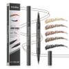 2 Pcs Microblading Eyebrow Pencil for Women, Waterproof Brow Pencil, with Eyebrow Brush, 2-in-1 Dual-Ended Eyebrow Pen for Natural Hair-Like Brows (Dark Brown 2Pcs) view 1