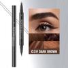 2 Pcs Microblading Eyebrow Pencil for Women, Waterproof Brow Pencil, with Eyebrow Brush, 2-in-1 Dual-Ended Eyebrow Pen for Natural Hair-Like Brows (Dark Brown 2Pcs) view 2