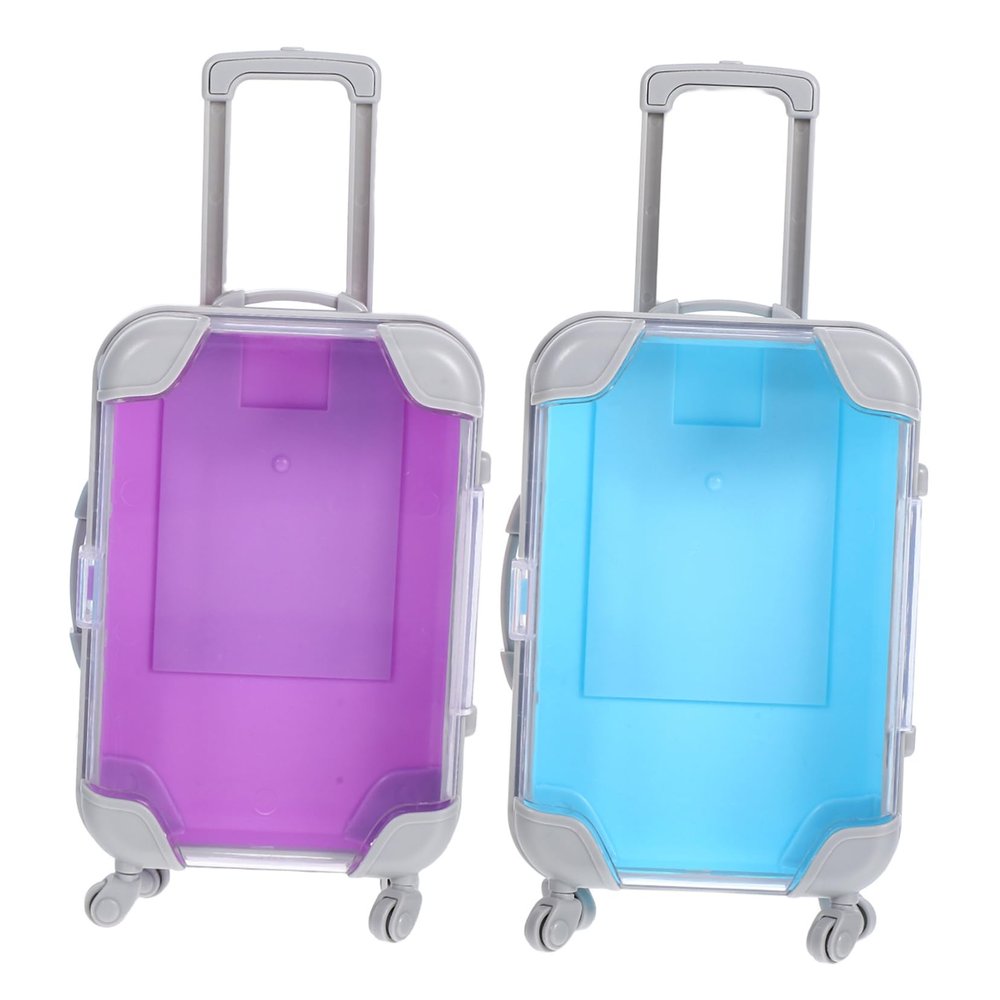 WRITWAA 2pcs Mini Luggage Eyelash Holder Case and Portable Eyelash Storage Box for Bachelorette Party Favors and Cosmetic Organization Cute Design Light Purple