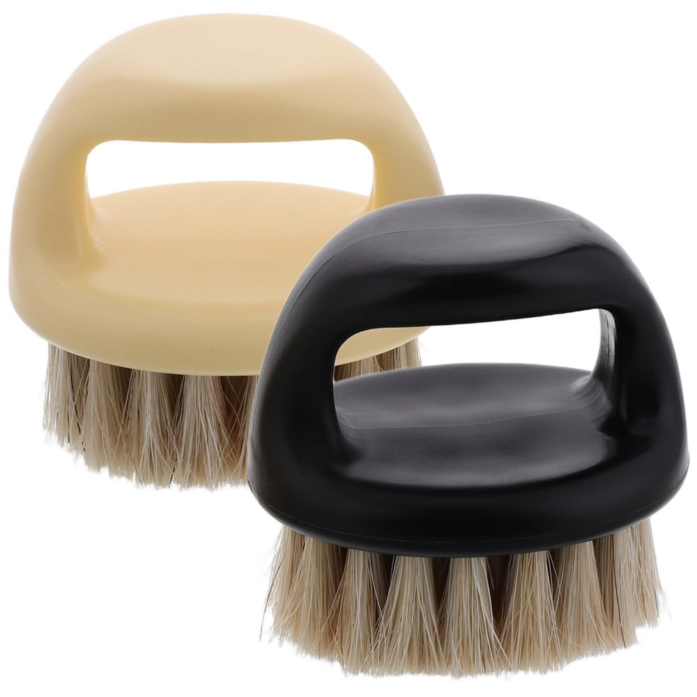 DEARMAMY 2pcs Nail Art Brush Cleaner Soft Bristles Fingernail Scrub Brush for Toes and Nails