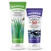 Badger SPF 50 Mineral Sunscreen and Organic Aloe Vera Gel view 1