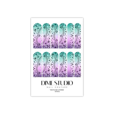 Classic Ombre Bandana Nail Decals Mermaid Paisley Water Transfer Nail Wraps Manicure Accessories (50MM XL)