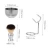 DEARMAMY Stainless Steel Shaving Brush Set Kit Includes Brush Stand Bowl for Wet Dry Shave view 2