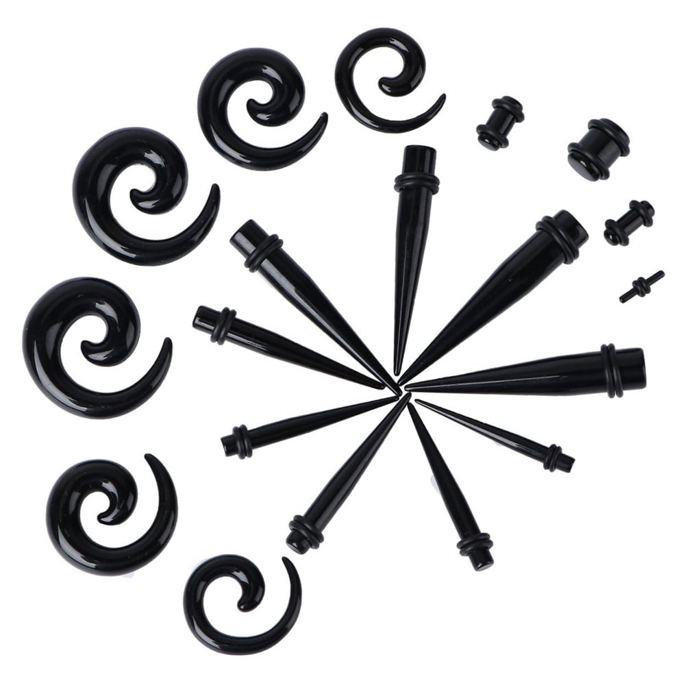 VALICLUD 54pcs Snail Shape Ear Expansion Set Acrylic Ear Stretching Tools Smooth and for Comfortable Piercing Jewelry Allergy Design for Men and Women