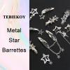 12PCS Y2K Star Hair Clips Metal Punk Hair Barrettes Kawaii 2000s Hair Snap Clips 10 Styles Silver Pentagram Hair Accessories for Women view 4