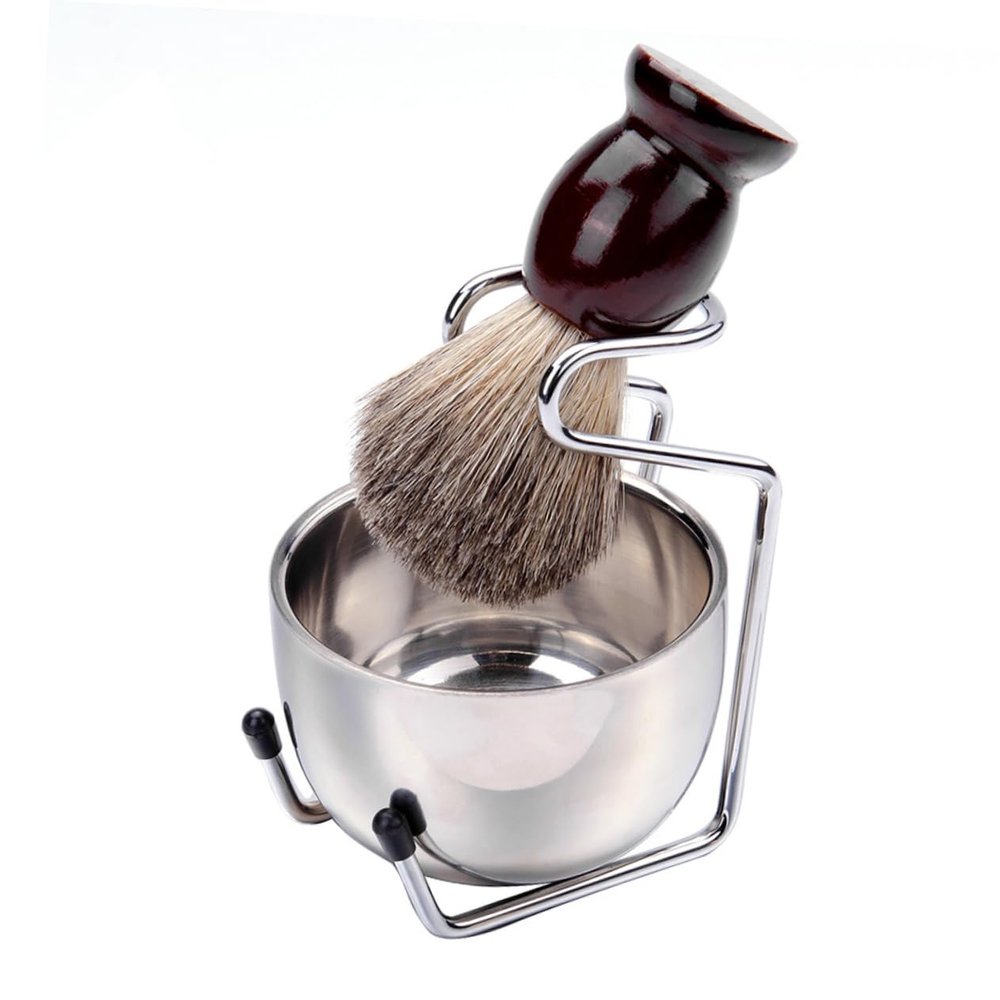 Beaupretty 3pcs Beard Care Kit Shaving Bowl Brush Set Soap Bowl Men's Grooming Tools Men's Shaving Kit
