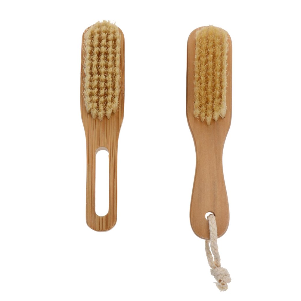 Healvian 2pcs Nail Dual-sided Brush Wood Manicure Tool Safe Detailing Brush for Nail Tech Random Color