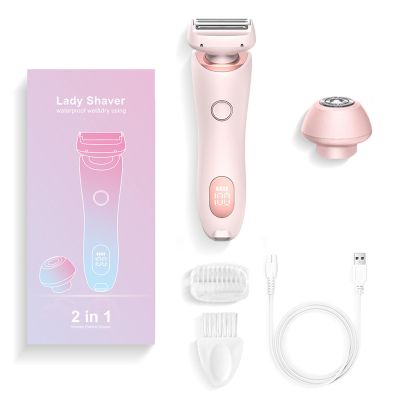 Women's Electric Shaver,3 in 1 Wet & Dry Waterproof Electric Razors for Women,Rechargeable Women's Body Shaver Bikini Trimmer,for Leg Arm Underarm Bikini Area (Pink)