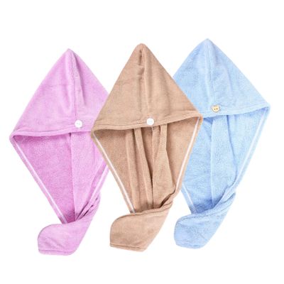 Beaupretty 3pcs Fast Drying Hair Towel Wrap Super Absorbent Microfiber Hair Wraps for Quick Drying for Gym Travel and Home Use Camel