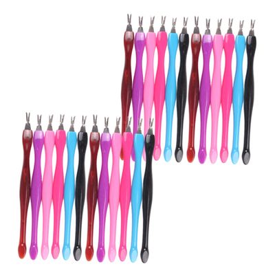 Beaupretty 1set Dead Skin Forks Cuticle Remover Tool for Manicure and Pedicure and Includes Red Black Essential Nail Art Accessories for Women