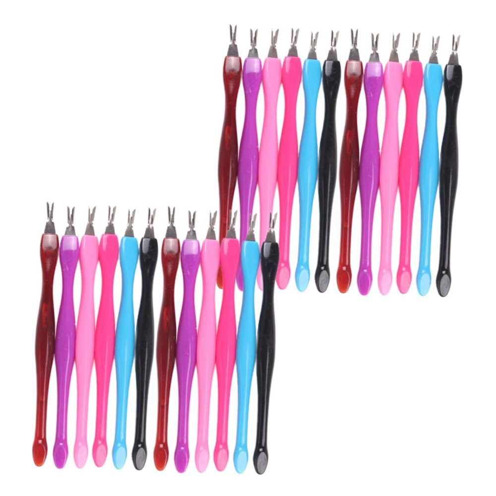 Beaupretty 1set Dead Skin Forks Cuticle Remover Tool for Manicure and Pedicure and Includes Red Black Essential Nail Art Accessories for Women