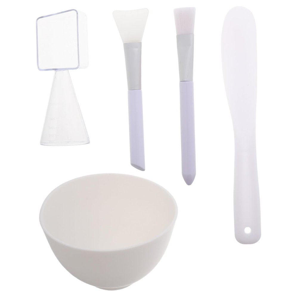 DEARMAMY Facial Mask Stir Stick Silicone Bowl Set Diy Mask Mixing Bowl Esthetician Tool for Clean Application Versatile Beauty Supplies
