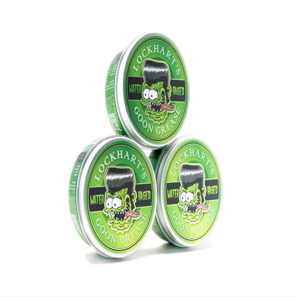 Goon Grease by Lockharts (3 pack) Water-Based Pomade for Men High Shine and Stronger Hold For The Slickest Hair On Earth Perfect For Modern Looks, Curly or Slicked Back Hair (3.4oz each)