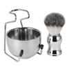 SAFIGLE 1set Shaving Kit for Men Stainless Steel Shave Bowl Brush and Stand Shaving Accessories for Comfortable Grooming Experience for Daily Use view 1