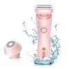 fxwtich Women Electric Shaver LED Display 2 in 1 Wet & Dry USB Rechargeable Waterproof Portable Face Body Bikini Area Arm Leg Hair Removal Epilator Razor Trimmer Painless Hair Removal Removable Head view 3