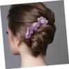 PartyKindom 4pcs Flower Bun Maker for Women Lazy Hair Curlers Elegant Floral Design Comfortable Mesh Yarn Cloth Materials for Hairstyles view 4