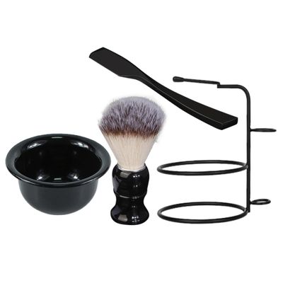Beaupretty Manual Razor Hairdresser's Tool Portable Shaving Brush Set Shaving Foaming Bowl Men Beard Kit