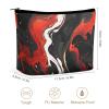 QMNBTES Black And Red Marble Travel Makeup Bag Large Toiletry Bag for Women Waterproof Cosmetic Bags for Purse Portable Makeup Organizer Bags Cute Zipper Pouch Cosmetic Pouch Funny Travel Makeupbag view 2