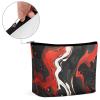 QMNBTES Black And Red Marble Travel Makeup Bag Large Toiletry Bag for Women Waterproof Cosmetic Bags for Purse Portable Makeup Organizer Bags Cute Zipper Pouch Cosmetic Pouch Funny Travel Makeupbag view 4