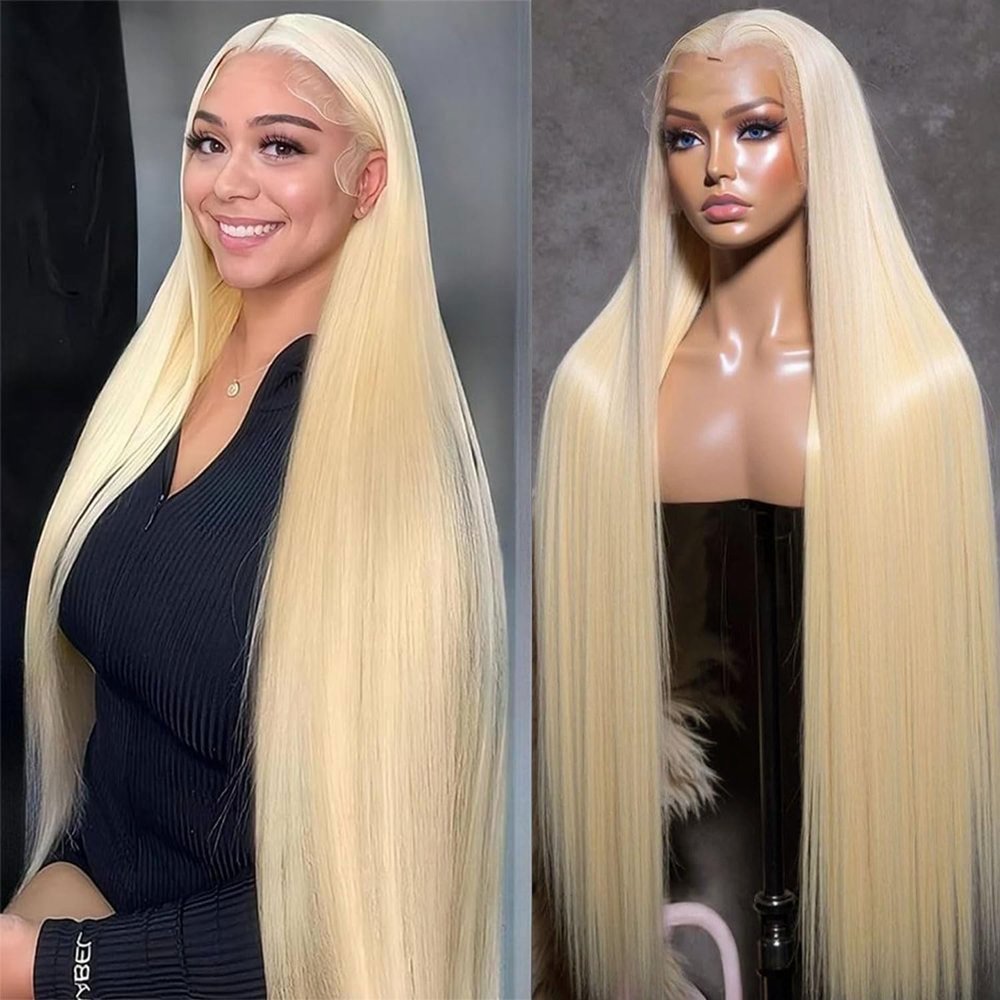 Ying Guan 613 Blonde Lace Front Wig Human Hair Lace Front Wigs Human Hair 32Inch 613 Blonde Straight Wig Human Hair Glueless Wigs Human hair 13x4 Lace Frontal Wigs for Black Women Pre Plucked