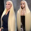 Ying Guan 613 Blonde Lace Front Wig Human Hair Lace Front Wigs Human Hair 32Inch 613 Blonde Straight Wig Human Hair Glueless Wigs Human hair 13x4 Lace Frontal Wigs for Black Women Pre Plucked view 1