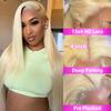 Ying Guan 613 Blonde Lace Front Wig Human Hair Lace Front Wigs Human Hair 32Inch 613 Blonde Straight Wig Human Hair Glueless Wigs Human hair 13x4 Lace Frontal Wigs for Black Women Pre Plucked view 2