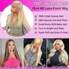 Ying Guan 613 Blonde Lace Front Wig Human Hair Lace Front Wigs Human Hair 32Inch 613 Blonde Straight Wig Human Hair Glueless Wigs Human hair 13x4 Lace Frontal Wigs for Black Women Pre Plucked view 3