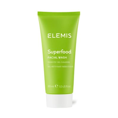 ELEMIS Superfood Facial Wash, 30ml  Revitalizing Daily Prebiotic Gel Wash, Gently Cleanse, Nourish & Balance Skin for Glowing Complexion, Hydrating Facial Cleanser to Remove Grime