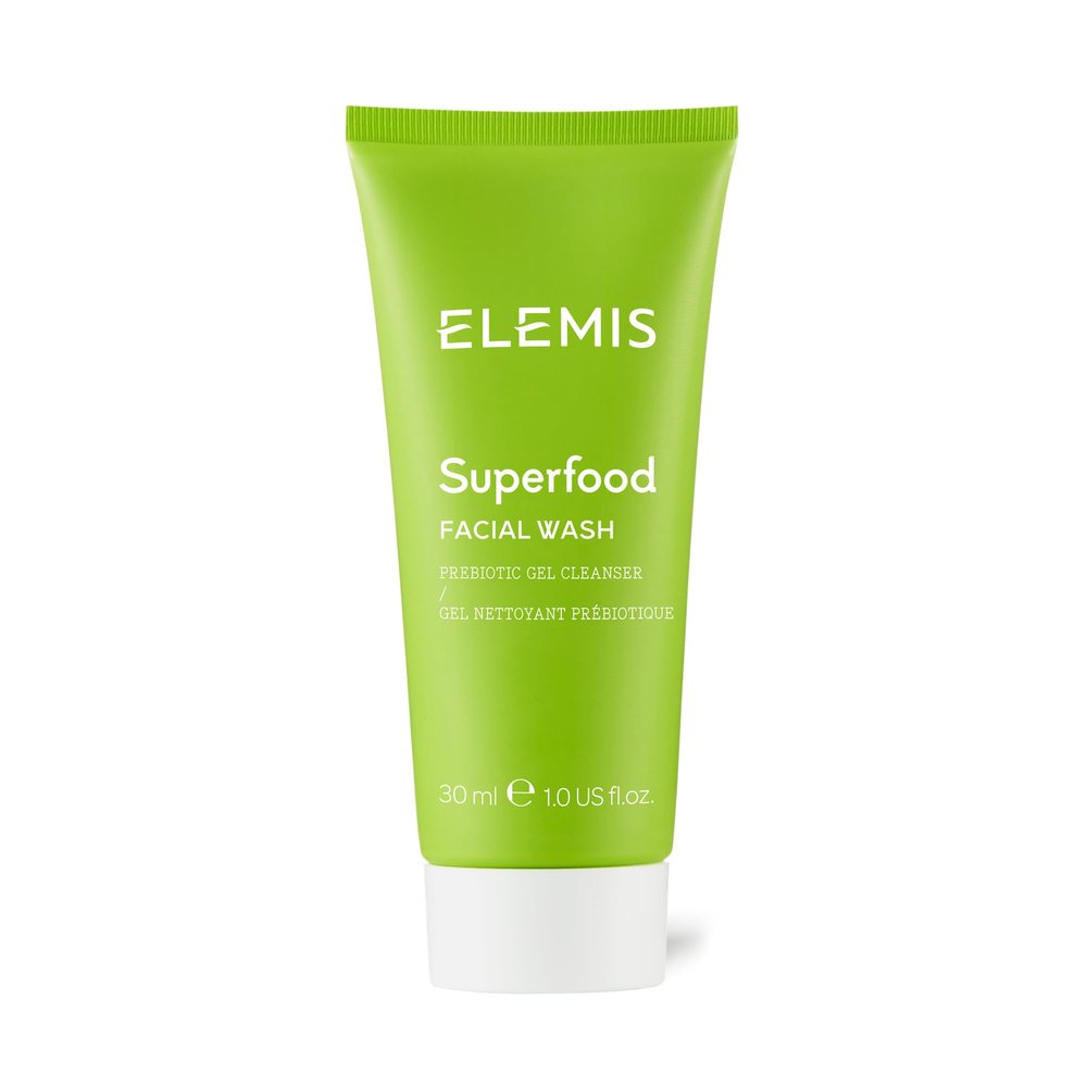 ELEMIS Superfood Facial Wash, 30ml Revitalizing Daily Prebiotic Gel Wash, Gently Cleanse, Nourish & Balance Skin for Glowing Complexion, Hydrating Facial Cleanser to Remove Grime