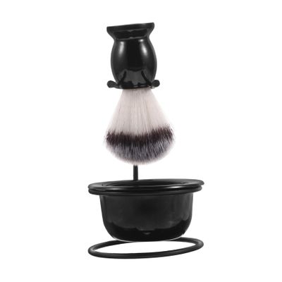 DEARMAMY Men's First Shaving Kit Shaving Brush Bowl Set Stand Gentle Nylon Bristles Travel-friendly Kit for Boys