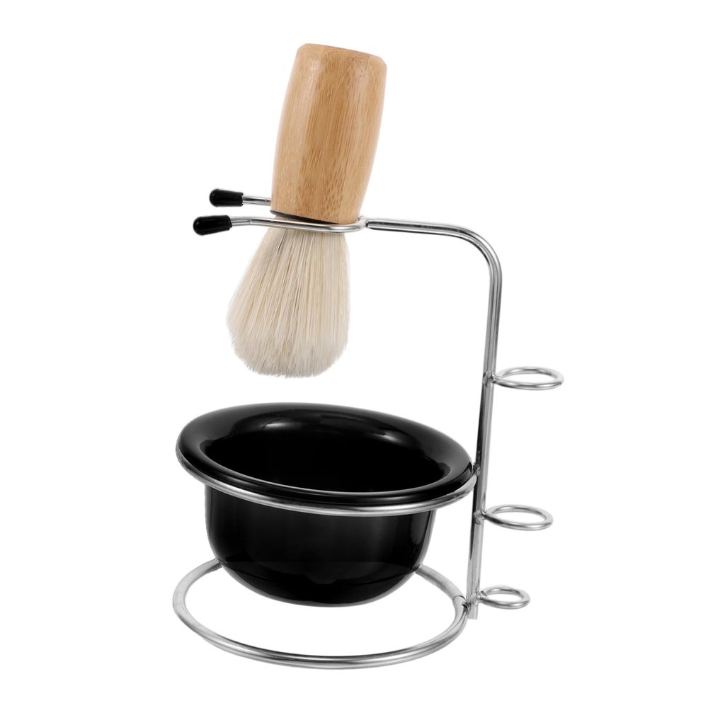 DEARMAMY Men's Shaving Kit Shaving Brush Bowl and Stand Gentle Nylon Bristles for Beard and Pore Health Travel Home Use