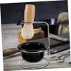 DEARMAMY Men's Shaving Kit Shaving Brush Bowl and Stand Gentle Nylon Bristles for Beard and Pore Health Travel Home Use view 4