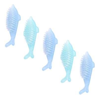 Beaupretty 5pcs Nail Dust Cleaner Brush Dolphin-shaped Pedicure Brush Nail Cleaning Tool for Home Travel Random Color