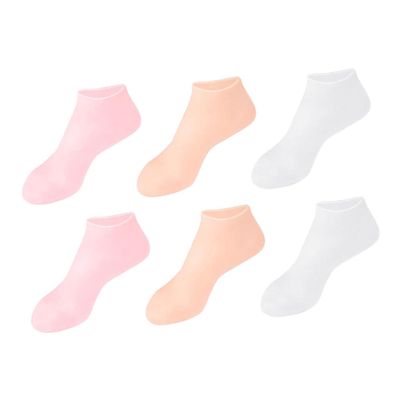 WRITWAA 1pair Silicone Moisturizing Foot Mask Socks for Dry Cracked Feet Fit Gel Heel Covers for Calluses Heel Crack Prevention Softening Hydrating Skin Tone