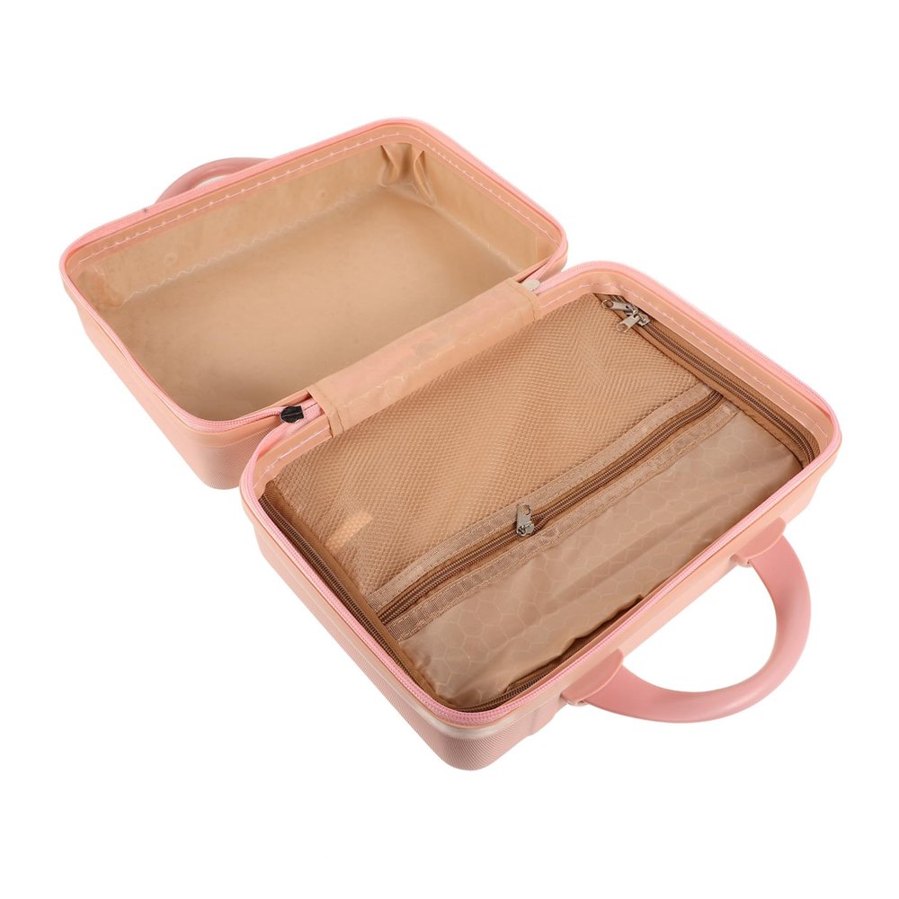 Didiseaon Portable Makeup Suitcase Lightweight Cosmetic Organizer for Travel Stylish Mini Storage Case for Women Spacious Interior and Design Pink