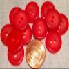 12 Matte Center Shiny Lip Bright Red Plastic Buttons Almost 5/8" 15.3mm 7721 view 1