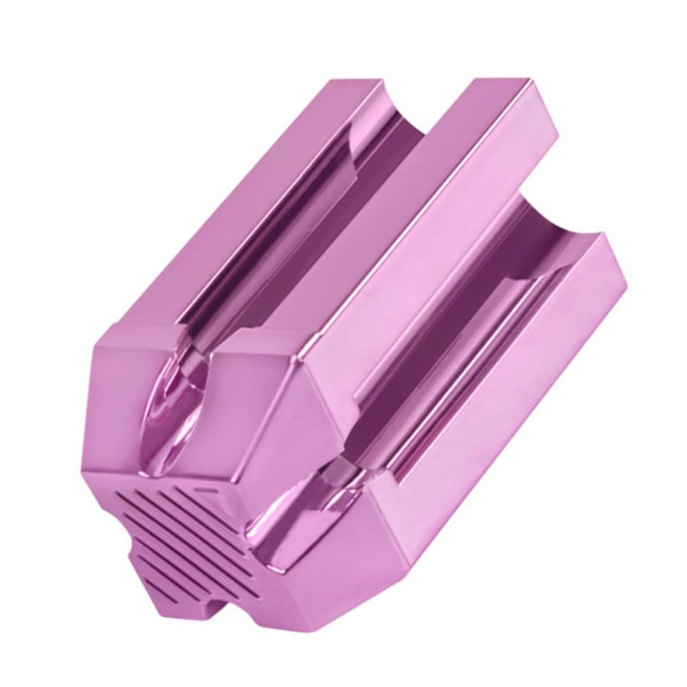 Healeved Flat-tip Brow Pencil Sharpener Tool for Eyeliner and Lip Liner Lightweight Four-Sided Makeup Pencil Sharpening Assistant Rose Pink for Precise Cosmetic Application