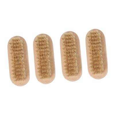 CALLARON 4pcs Wooden Nail Scrubbing Brush Soft Bristle Fingernail Cleaning Tool for Hands Feet and More Comfortable Grip for Daily Use and Grooming