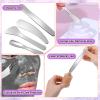 4Pcs Mini Metal Cosmetic Spatulas, Skincare Spatula, Facial Spatula, Stainless Steel Applicator Facial Massage Beauty Tools for Mixing and Sampling Lotion Makeup Face Eye Cream (Silver) view 3