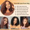 10 Inch Chocolate Brown Bob Wig Human Hair 13x4 Deep Curly Wig 200% Density HD Lace Front Wigs Human Hair For Women Pre Plucked Wet and Wavy Short Bob Wigs 4# 100% Virgin Curly Human Hair Wig view 3