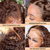 10 Inch Chocolate Brown Bob Wig Human Hair 13x4 Deep Curly Wig 200% Density HD Lace Front Wigs Human Hair For Women Pre Plucked Wet and Wavy Short Bob Wigs 4# 100% Virgin Curly Human Hair Wig view 4