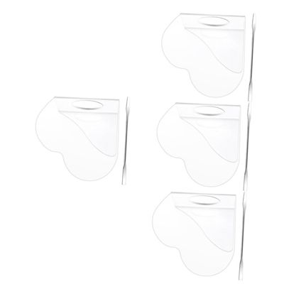 DIYEAH 4sets Heart-Shaped Acrylic Makeup Mixing Palette with Spatulas for Foundation and Eyeshadow Blending Convenient and Practical Cosmetic Mixing Plate for Artists and Beauty
