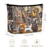 Travel Makeup Bag Portable Cosmetic Bags for Women Guitar Bass Music Musical Instruments Make Up Bags Organizer With Zipper Waterproof Open Flat Toiletry Bag Cute Makeup Pouch for Travel Accessories view 2