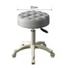 BENBOR Small Chair Round Rolling Stool with Wheels Height Adjustable PU Leather SPA Swivel Stools for Salon, Bar, Cafe and Home Office Grey view 3