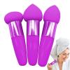 Foundation Sponge - Soft Makeup Blending Applicator, 3pcs High-Density Foundation Puff | Cosmetic Puff Blender With Handles, Wet Use Makeup Sponge Set, Travel Cosmetic Tool For Foundation Concealer view 1