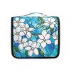 AHENGPAIG White Jasmine Flowers Blue Travel Toiletry Bag With Hanging HookWaterproof Makeup Bag Organizer For Women view 2