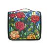 AHENGPAIG Roses Leaves Travel Toiletry Bag With Hanging HookWaterproof Makeup Bag Organizer For Women view 2