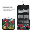 AHENGPAIG Roses Leaves Travel Toiletry Bag With Hanging HookWaterproof Makeup Bag Organizer For Women view 4